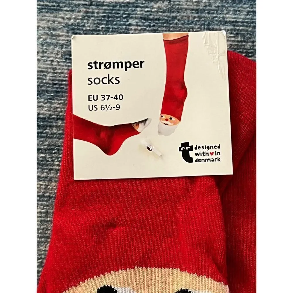Stromper Holiday Santa Socks Size 6.5 - 9